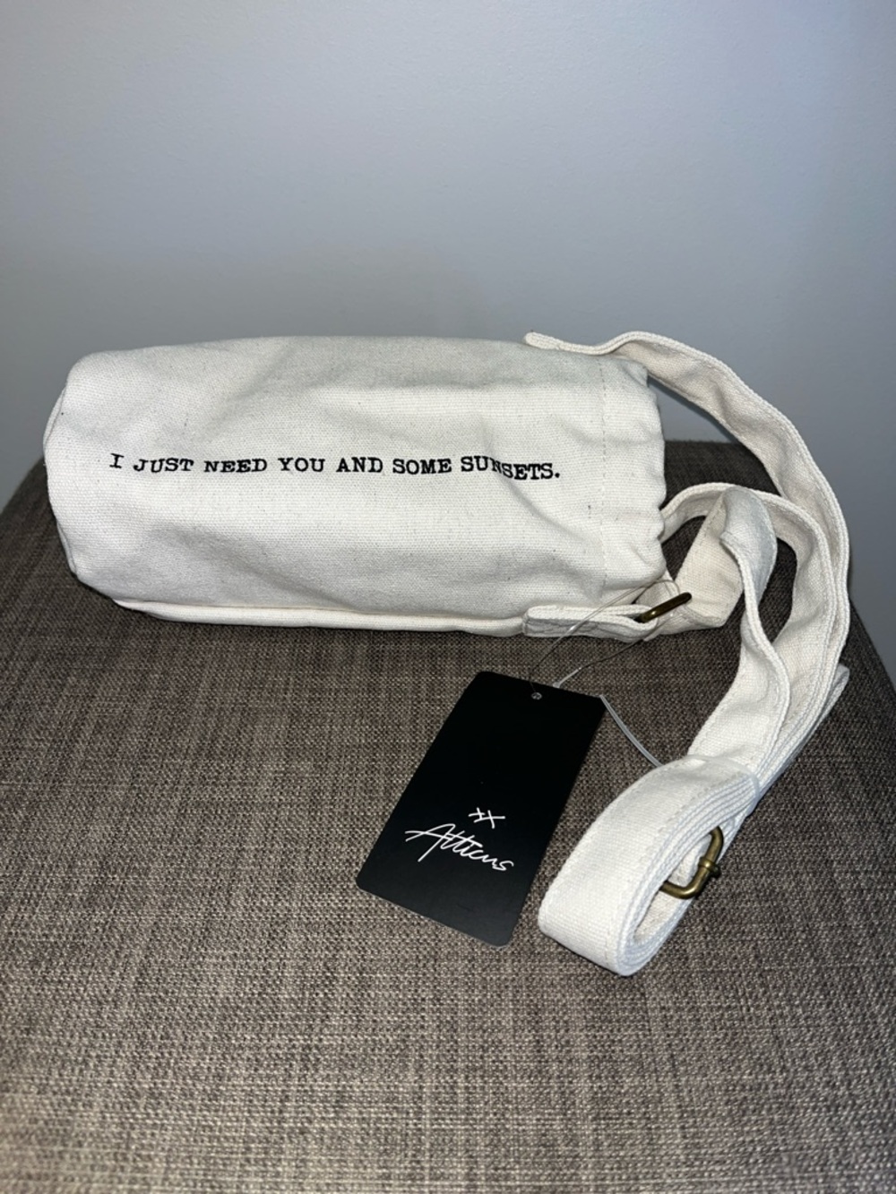 Canvas Crossbody Bottle Bag